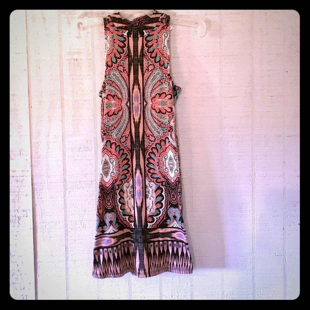 Xhileration cotton mini dress with key hole back